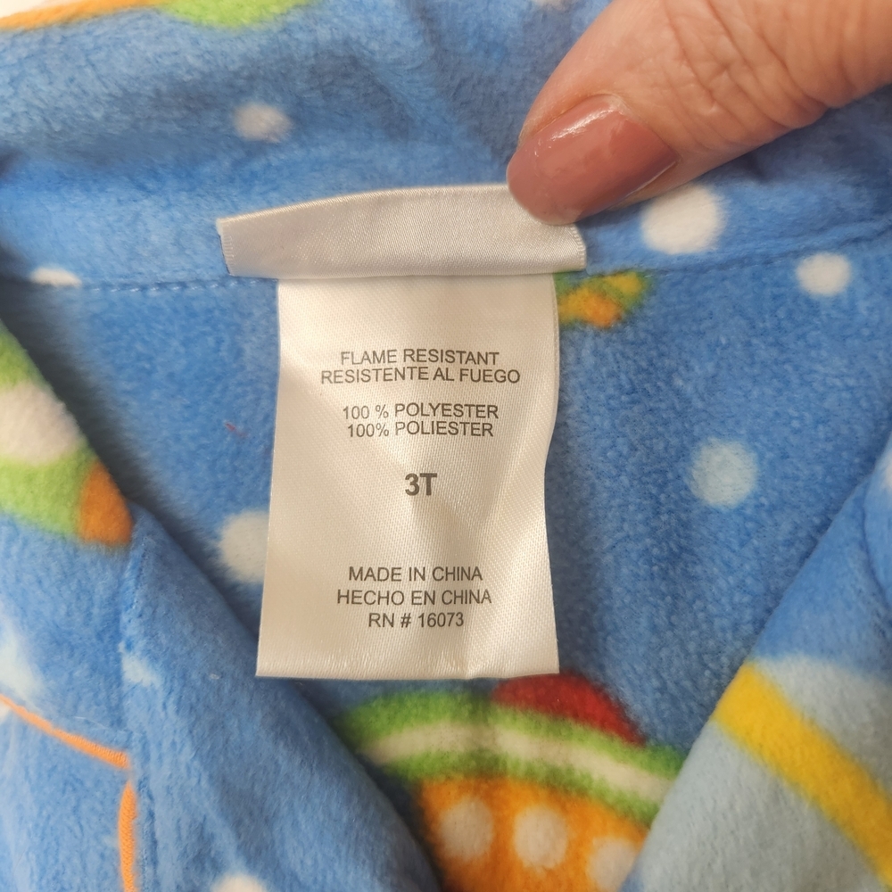 Steve Flame Resistant Intergalactic Adventure Fleece Pajama Set - Blue Size 3T - Picture 9 of 10